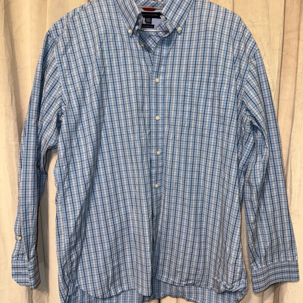 Tommy Hilfiger Light Blue Checkered Shirt